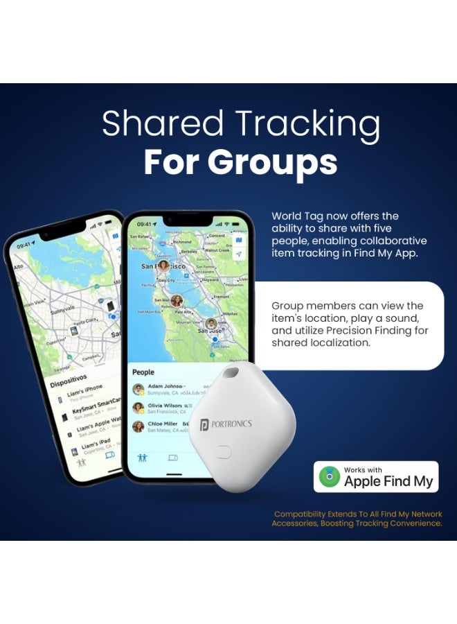 بورترونيكس Portronics Worldtag Item Finder with Upto 1 Year Battery Life, Bluetooth Tracker,MFi Certified, Item Locater for Keys, Wallets, Luggage, Gadgets etc,Only iOS Compatible with Apple Find My App - Image 3